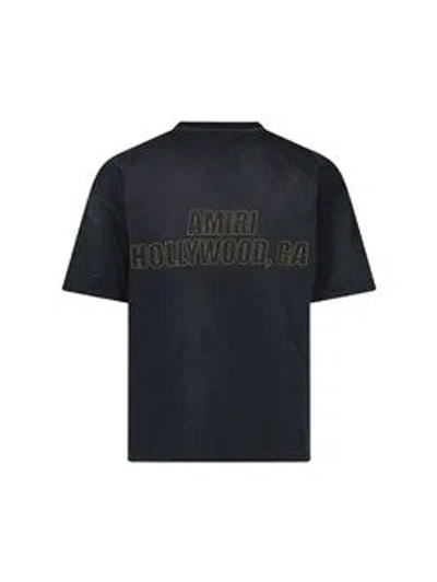 Amiri 'ma Eagle'  Black Crewneck T-shirt With Maxi Logo Print On The Front And Maxi Logo Lettering On The In Black