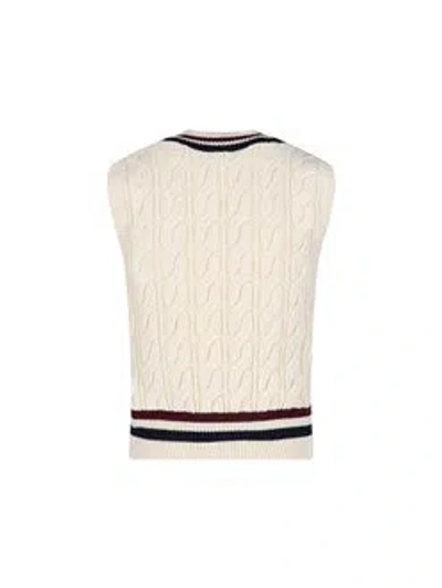 Celine Sleeveless Sweater Vest In White