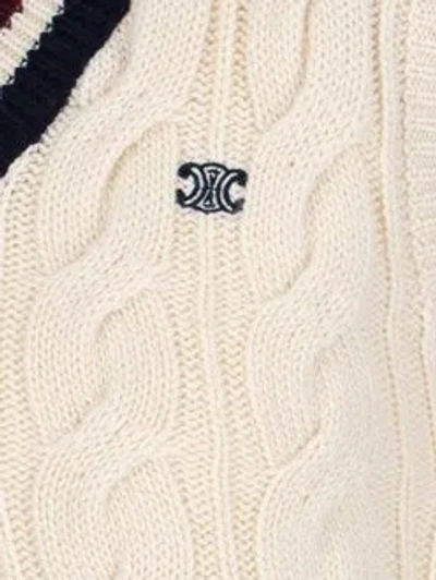 Celine Sleeveless Sweater Vest In White