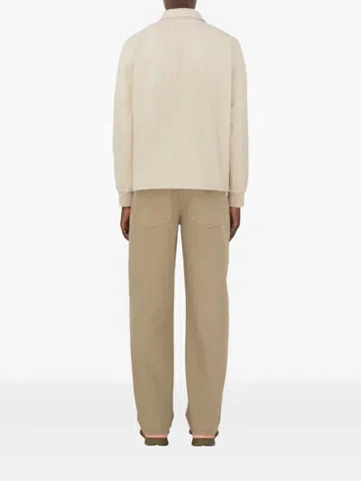 Burberry Men's Washed Twill Trousers In Quill