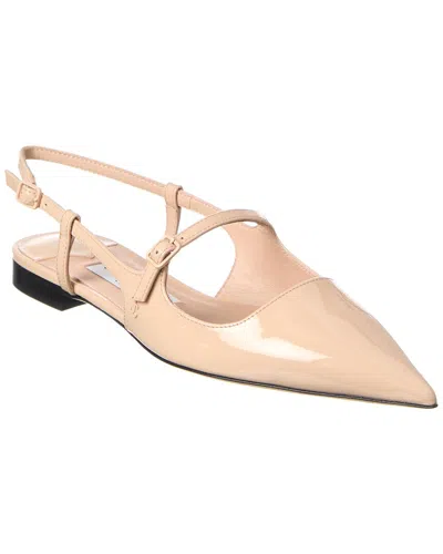 Jimmy Choo Scarpa Didi Flat Nude In Patent Leather In Pink