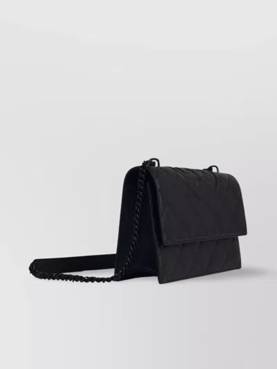 Tory Burch Quilted Leather Crossbody Bag Chain Strap In Black