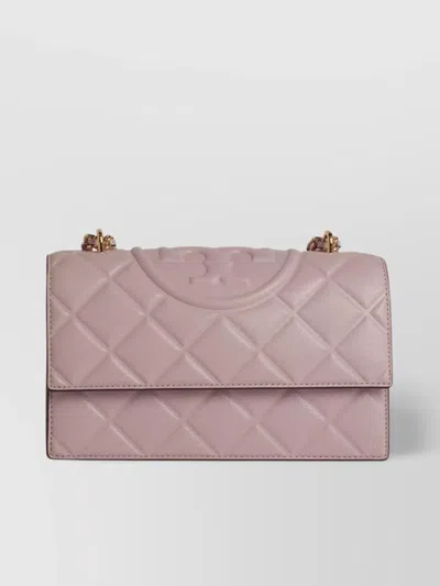 Tory Burch Leather Crossbody Bag Chain Strap In Liliac