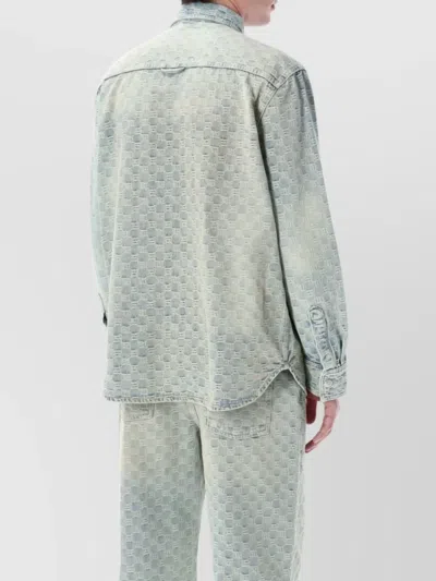 Misbhv Monogrammed Denim Shirt Featuring Pockets