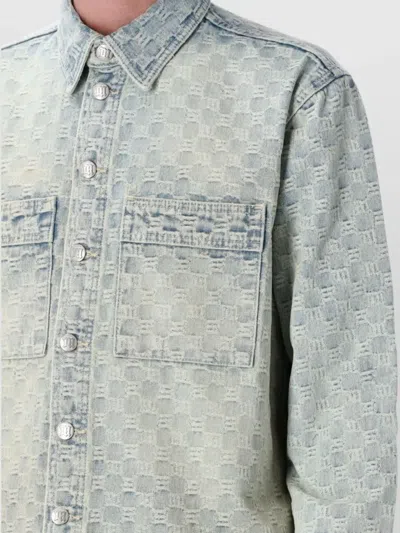 Misbhv Monogrammed Denim Shirt Featuring Pockets