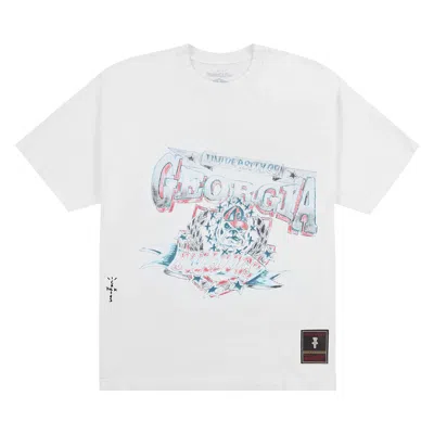 Pre-owned Cactus Jack By Travis Scott X Mitchell & Ness University Of Georgia Handdrawn Tee 'white'