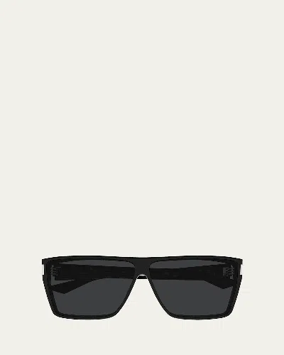 Saint Laurent Sl 756 64mm Oversize Rectangular Sunglasses In Black