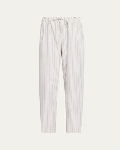 The Row Hypnosta Trousers In White With Stripes In White  Graphite