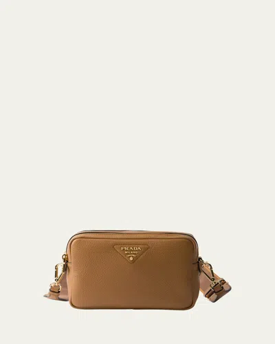 Prada Daino Soft Leather Camera Crossbody Bag In Neutral