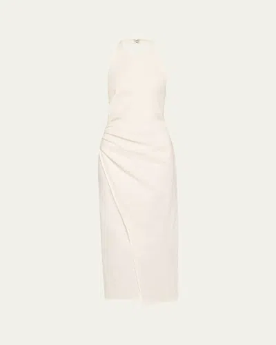 A.l.c . Sylvie Halter Neck Linen Blend Dress In White