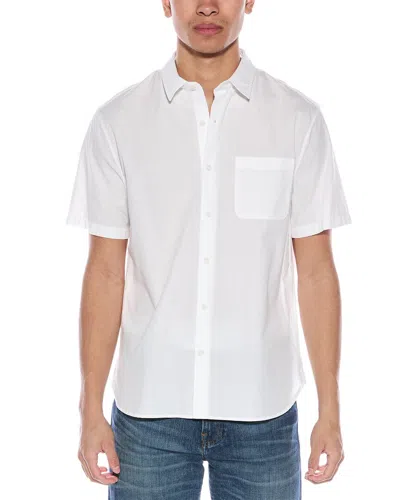 Vince Classic Fit Short Sleeve Linen Blend Button-up Shirt In White