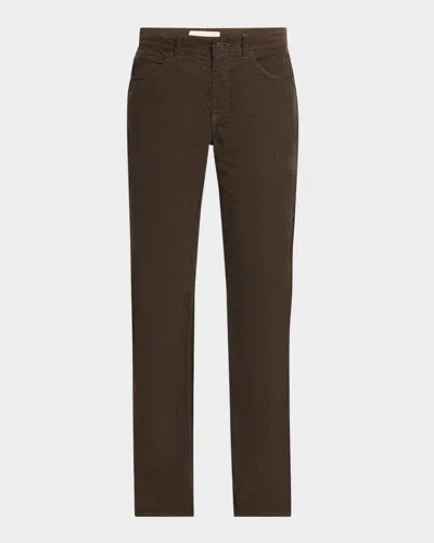The Row Carlyl Corduroy Straight-leg Pants In Dark Coffee