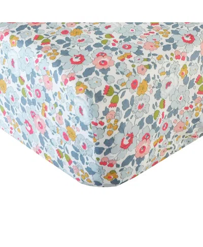 Coco & Wolf Liberty Fabric Betsy Print Fitted Sheet, Crib In Betsy Grey