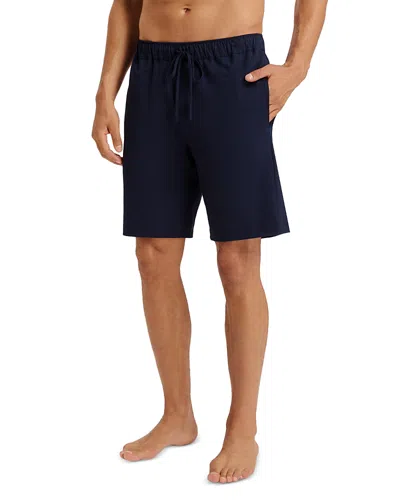 Hanro Natural Living Organic Cotton Drawstring Shorts In Deep Navy