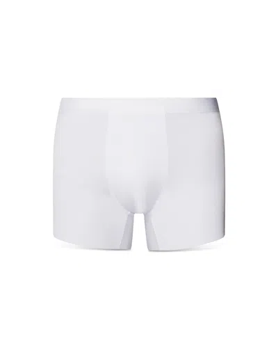 Hanro Stretch Cotton Essentials Long-leg Boxer Briefs In White