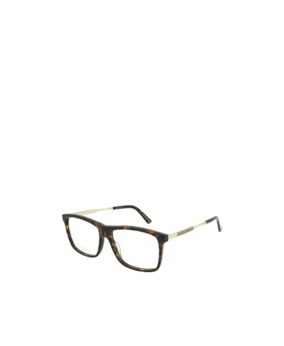 Gucci Rectangular-frame Logo-detail Glasses In Black