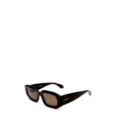 Alaïa Brown Rectangular Sunglasses In Brown