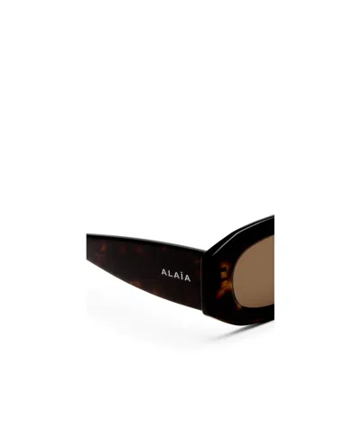 Alaïa Brown Rectangular Sunglasses In Brown