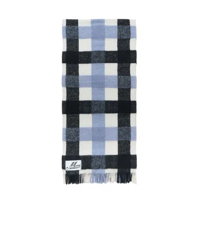 Marni Black And Light Blue Wool And Alpaca Throw In Multicolor