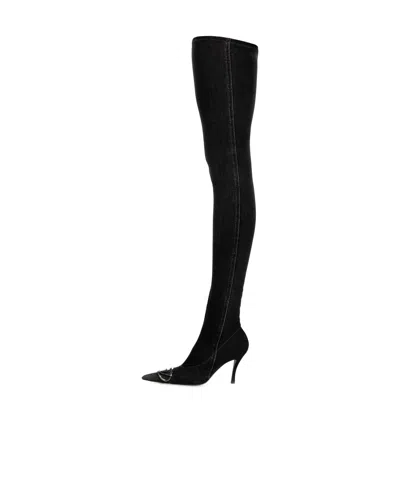 Diesel Over The Knee Boot In Black