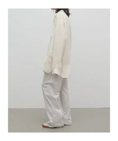 The Row Hypnosta Trousers In White With Stripes In White