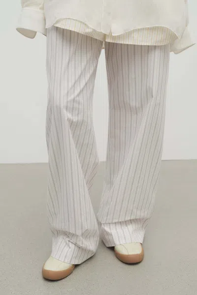 The Row Hypnosta Trousers In White With Stripes In White