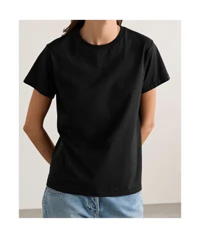 The Row Calibi Silk Blend Crew Neck T-shirt In Black