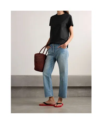 The Row Calibi Silk Blend Crew Neck T-shirt In Black