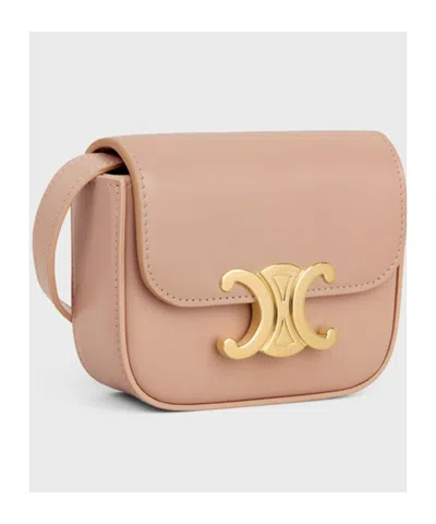 Celine Women Claude Flap Mini Borsa In Nude