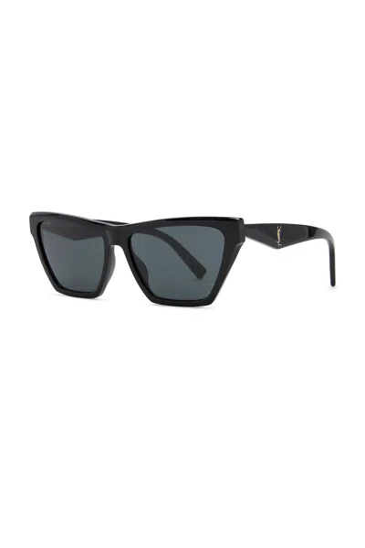 Saint Laurent Sl M103 Black Gray Crystal Sunglasses