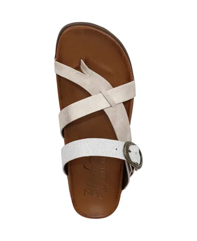 Blowfish Malibu Women's Lilac Thong Slide Platform Sandals In Cloud Faux Leather