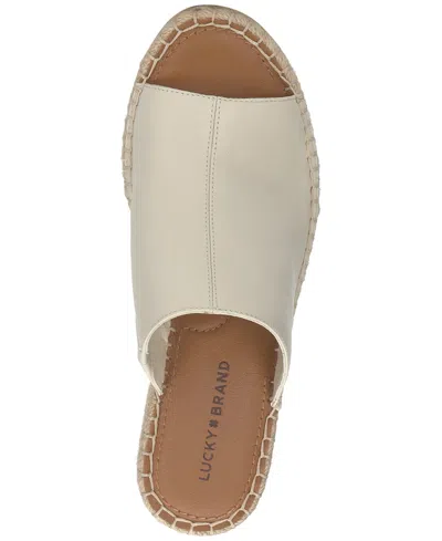 Lucky Brand Women's Cabriah Platform Wedge Sandals In Tusk Leather