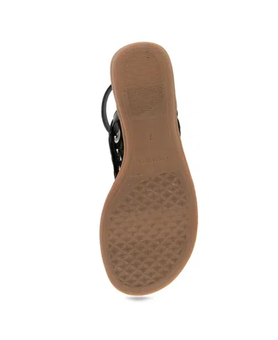 Aerosoles Women's Conclusion Thong Open Toe Sandals In Black Crochet Raffia