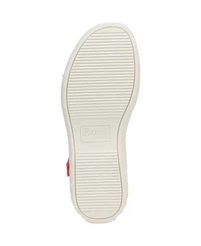 Bzees Lifestride Lane Sandal In Coral Beach Stretch Denim Fabric