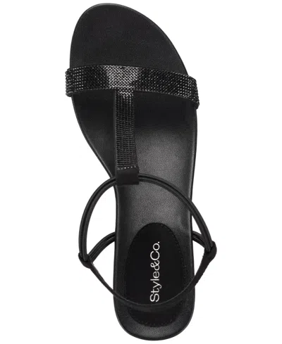 Style & Co Mulan Womens Dressy Slip On Wedge Sandals In Blk,black