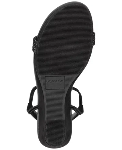 Style & Co Mulan Womens Dressy Slip On Wedge Sandals In Blk,black
