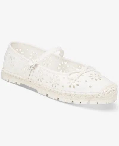 On 34th Cassiee Espadrille Flats, Exclusively At Macy's In White Eyelet