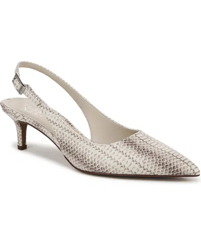 Franco Sarto Women's Kate Pointed Toe Slingback Pumps In Grey Snake Print Faux Leather