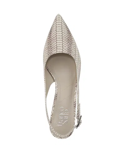 Franco Sarto Women's Kate Pointed Toe Slingback Pumps In Grey Snake Print Faux Leather
