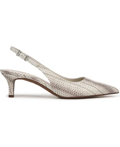 Franco Sarto Women's Kate Pointed Toe Slingback Pumps In Grey Snake Print Faux Leather