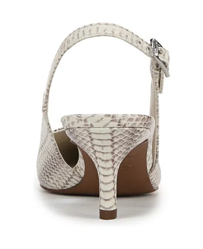 Franco Sarto Women's Kate Pointed Toe Slingback Pumps In Grey Snake Print Faux Leather
