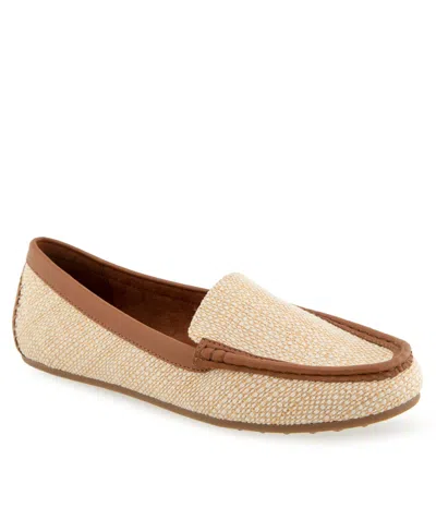 Aerosoles Women's Over-drive Round Toe Loafer Flats In Natural Raffia
