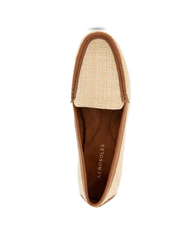 Aerosoles Women's Over-drive Round Toe Loafer Flats In Natural Raffia