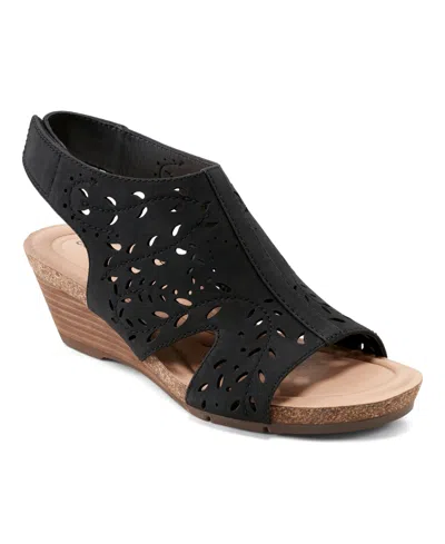 Earth Women's Halin Cutout Slingback Wedge Sandals In Black
