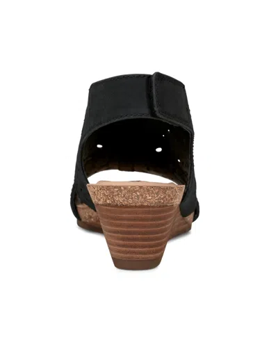 Earth Women's Halin Cutout Slingback Wedge Sandals In Black