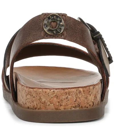 Blowfish Malibu Women's Lance Strappy Open Round Toe Platform Sandals In Walnut Faux Leather