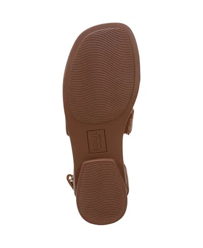 Soul Naturalizer Women's Fiesta Ankle Strap Footbed Flat Sandals In Brown Faux Leather