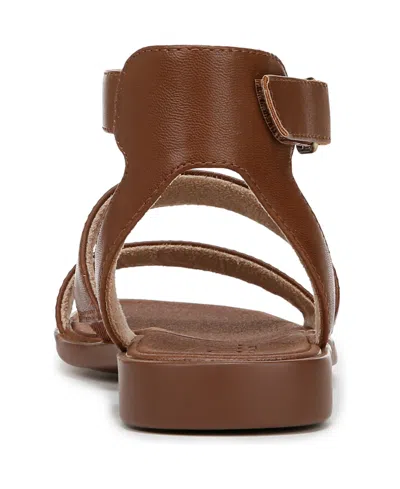 Soul Naturalizer Women's Fiesta Ankle Strap Footbed Flat Sandals In Brown Faux Leather