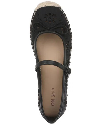 On 34th Cassiee Espadrille Flats, Exclusively At Macy's In Black Eyelet