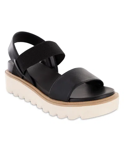 Mia Women's Jony Platform Round Toe Sandals In Black